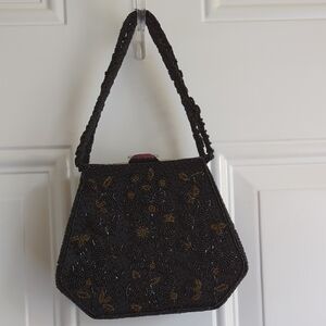 Beaded Vintage Evening Bag With Beaded Handles.